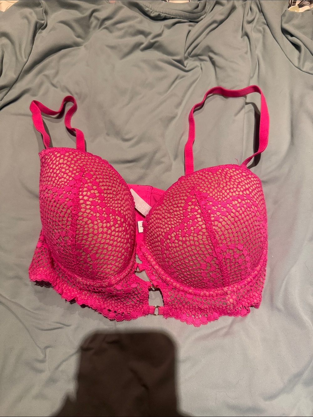 Adore Me Fuchsia Lace Push-Up Bra